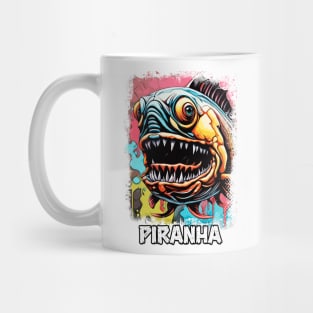 Scary Piranha Amazon River Monster fish Abstract Fantasy Artwork Mug